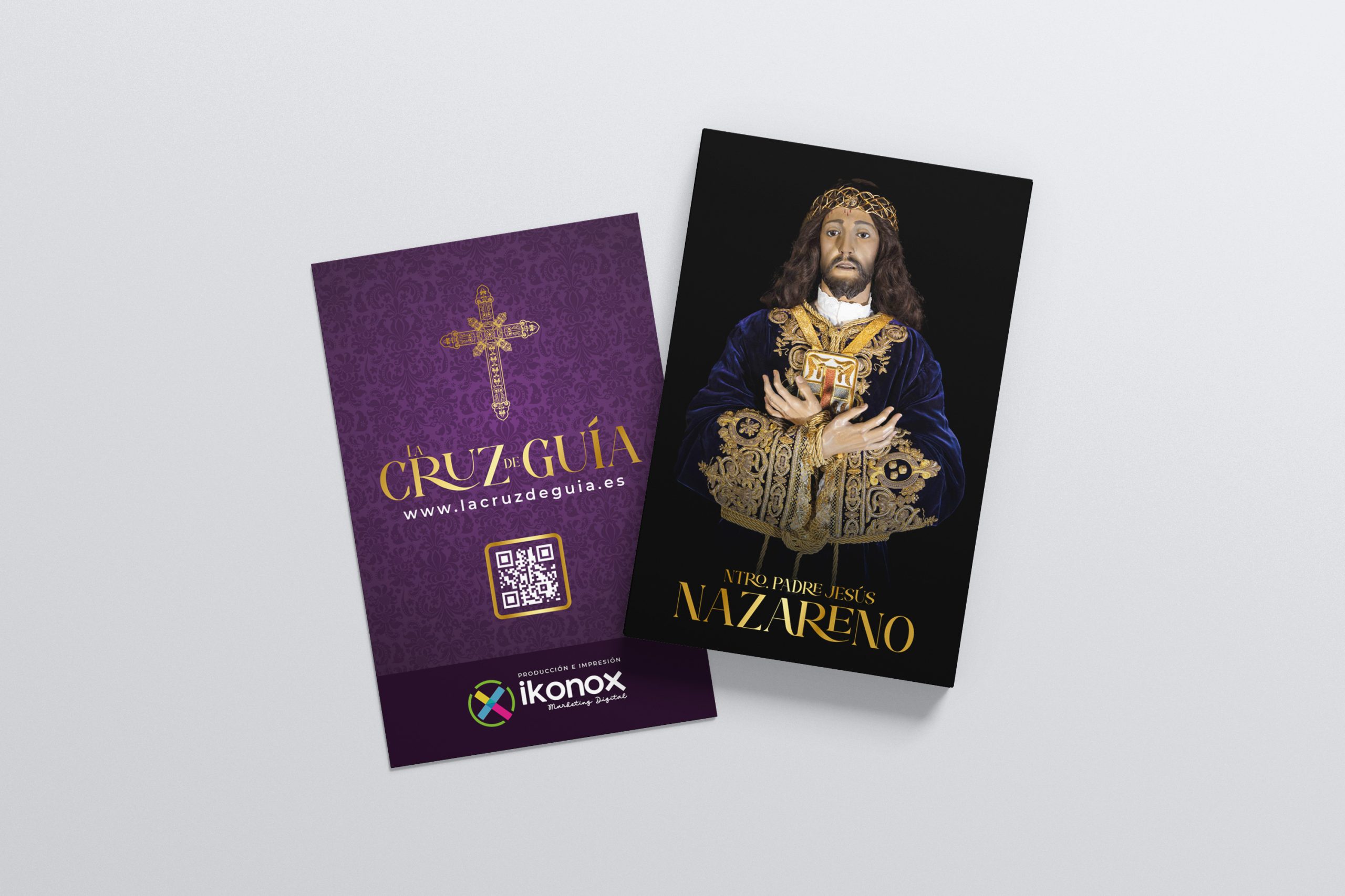 Estampa personalizada de Nuestro Padre Jesús Nazareno, diseñada por Ikonox Marketing Digital, con un diseño devocional que refleja la profunda fe hacia esta imagen religiosa.