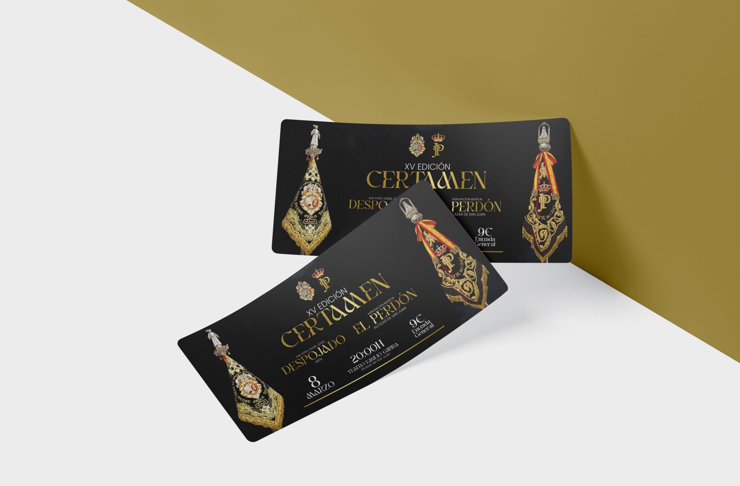 Entradas de la XV edición del Certamen de El Perdón, diseñadas por Ikonox Marketing Digital.